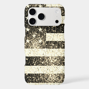 USA flag rustic gold sepia faux sparkles iPhone 17 Pro Max Case