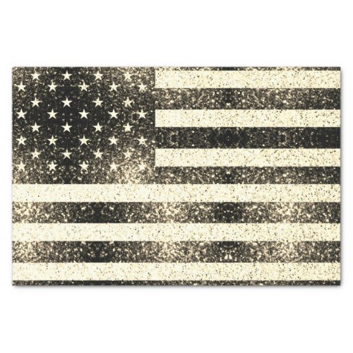 USA flag Rustic gold sepia Sparkles  Tissue Paper