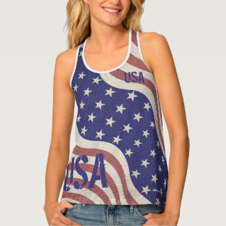USA Flag Rustic Monogram Tank Top USA Flag Rustic Monogram Tank Top
