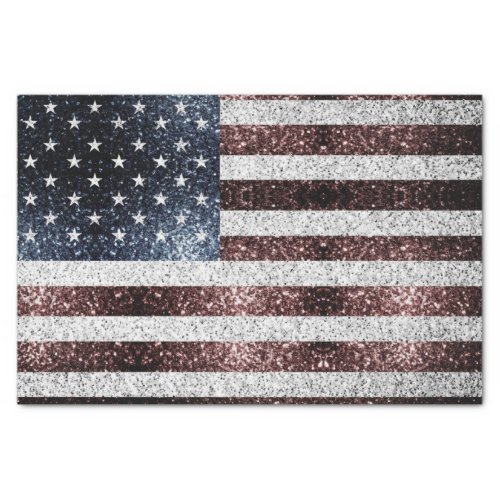 USA flag rustic red white blue sparkles glitters Tissue Paper