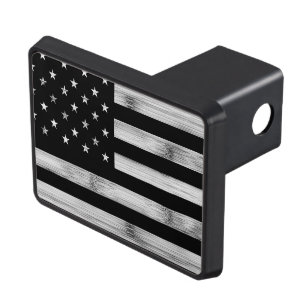 USA flag Rustic Wood Black White Patriotic America Hitch Cover