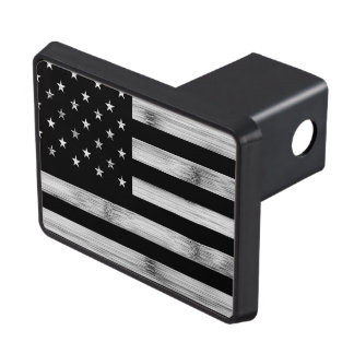 USA flag Rustic Wood Black White Patriotic America Hitch Cover