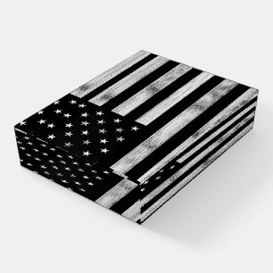 USA flag Rustic Wood Black White Patriotic America Paperweight