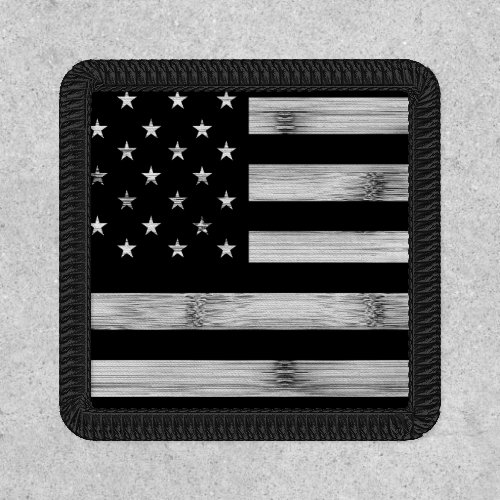 USA flag Rustic Wood Black White Patriotic America Patch