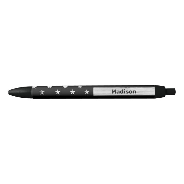USA flag Rustic Wood Black White Patriotic America Pen (Front)