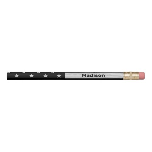 USA flag Rustic Wood Black White Patriotic America Pencil