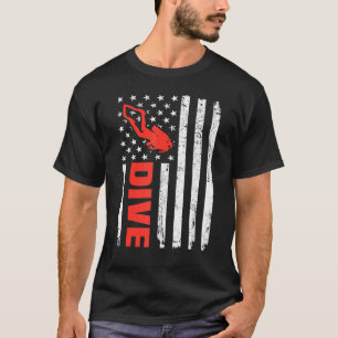 Usa Flag Scuba Diving Tee For Scuba Diver Instruct