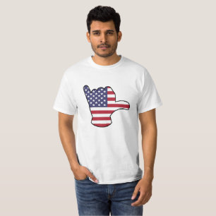 USA flag Shaka sign T-Shirt