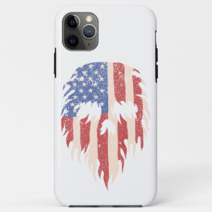 USA Flag Skull Beard Distressed Patriotic Design iPhone 11 Pro Max Case