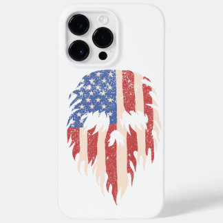 USA Flag Skull Beard | Distressed Patriotic Design Case-Mate iPhone 14 Pro Max Case