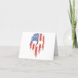 USA Flag Skull Beard Distressed Patriotic Design Letterpress Thank You Card
