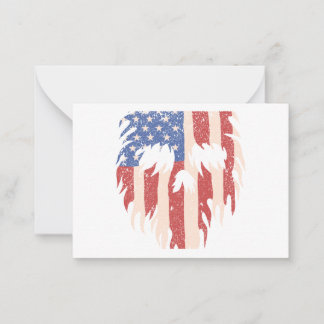USA Flag Skull Beard | Distressed Patriotic Design Note Card