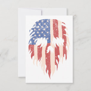 USA Flag Skull Beard   Distressed Patriotic Design Thank You Card