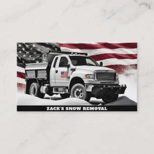 *~* USA Flag Snow Removal Truck AP74 Patriotic Business Card