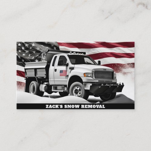  USA Flag Snow Removal Truck AP74 Patriotic Business Card