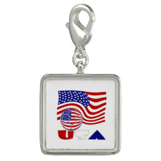 USA Flag Soccer Ball Charm