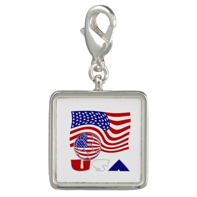 USA Flag Soccer Ball Charm (Front)