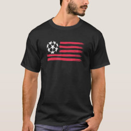 USA Flag Soccer Ball Cool Futbol Equipment Men Wom T-Shirt