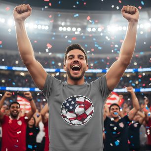 USA Flag Soccer Ball Patriotic American Football T-Shirt