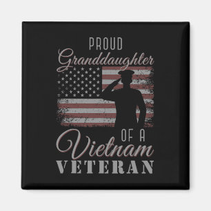 Usa Flag Soldier Proud Granddaughter Of A Vietnam Magnet