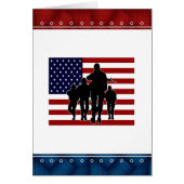 USA Flag Soldier Silhouette Blank Card (Front)