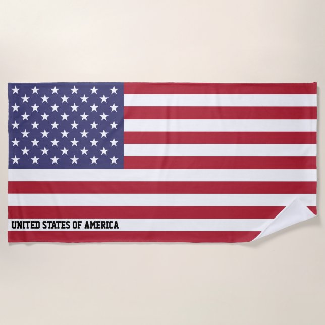 USA Flag Splendid Patriotic Beach Towel (Front)