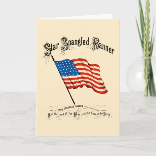 USA Flag Star Spangled Banner Card