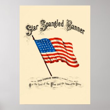 Usa Flag Star Spangled Banner Poster by seemonkee at Zazzle