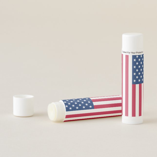 USA Flag Stars and Stripes Lip Balm (In Situ)