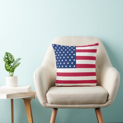 USA Flag Stars and Stripes Patriotic Home Decor Throw Pillow