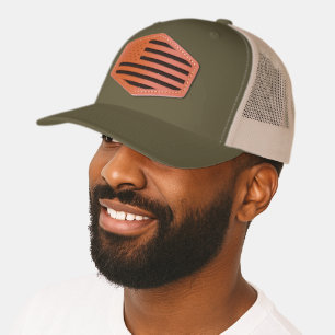 USA Flag Stars and Stripes Patriotic Leather Patch Hat