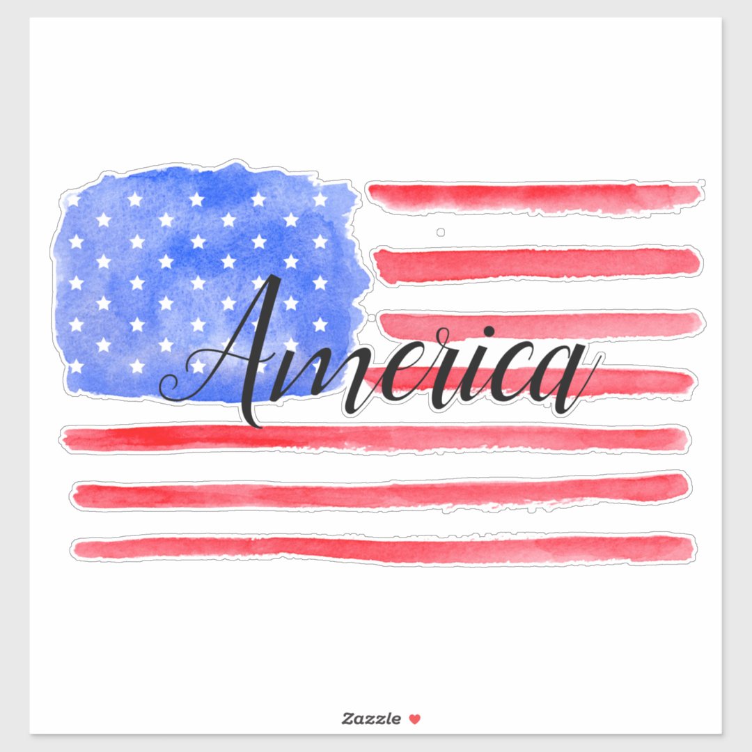 USA Flag Stars and Stripes Sticker Zazzle