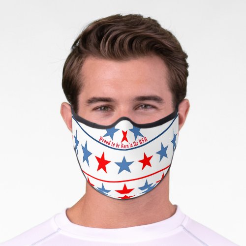  USA Flag Stars Stripes Custom Text America Cool Premium Face Mask