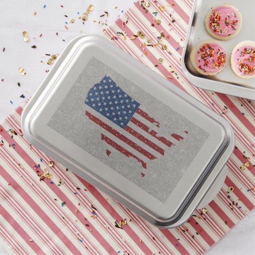 USA Flag Stars  Stripes July 4 Glitter Cake Pan