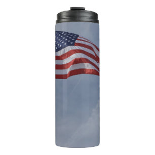 USA Flag Stars Stripes Patriotic Personalize Thermal Tumbler