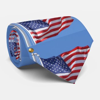 Usa Flag Stars Stripes Patriotic Personalize Tie by Designs_Accessorize at Zazzle