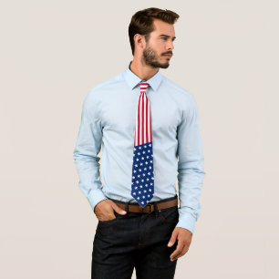 USA Flag Stars & Stripes Red White and Blue Neck Tie