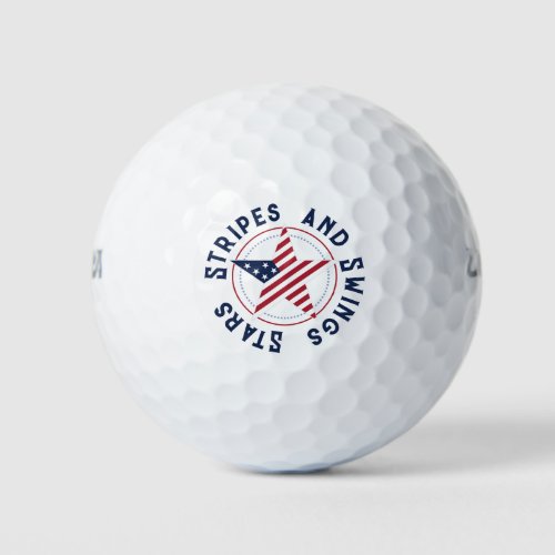 USA Flag Stars Stripes Swings Golf Balls
