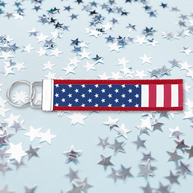 USA Flag Stars Stripes Wrist Band Key Ring Chain (USA Flag Stars Stripes Wrist Band Key Ring Chain)