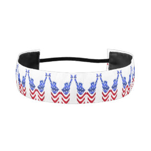 USA Flag Statue of Liberty 1-1/2" Non-SlipHeadband Athletic Headband