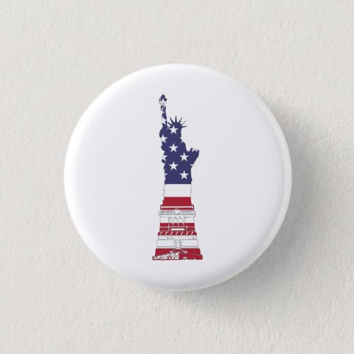 Usa Flag Statue Of Liberty  Button