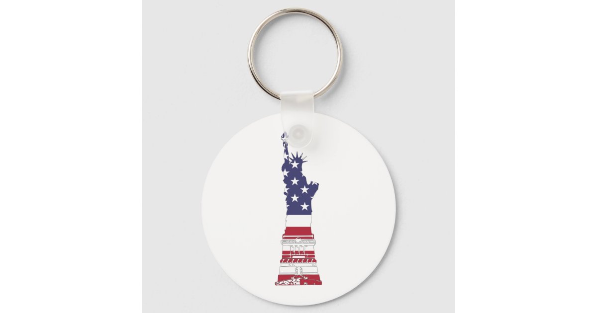 Made in Boston Massachusetts USA Flag Keychain