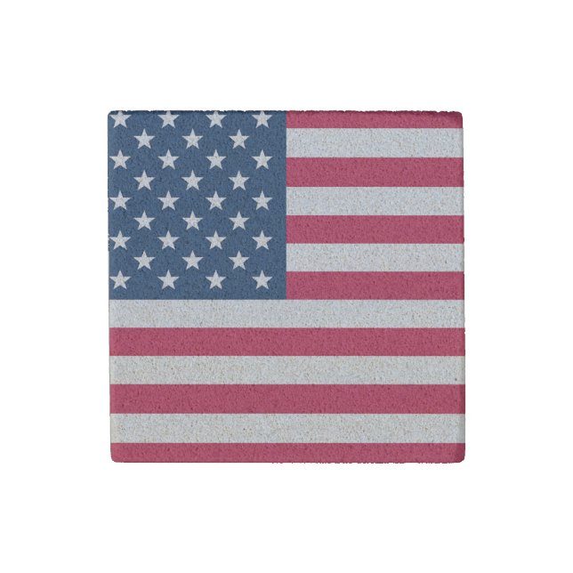 USA Flag Stone Magnet (Front)