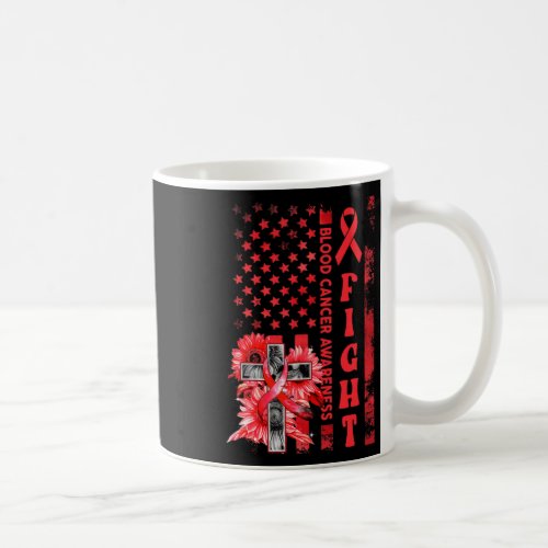 Usa Flag Sunflower Christian Blood Cancer Awarenes Coffee Mug