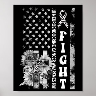 Usa Flag Sunflower Christian Burgundy Brain Aneury Poster