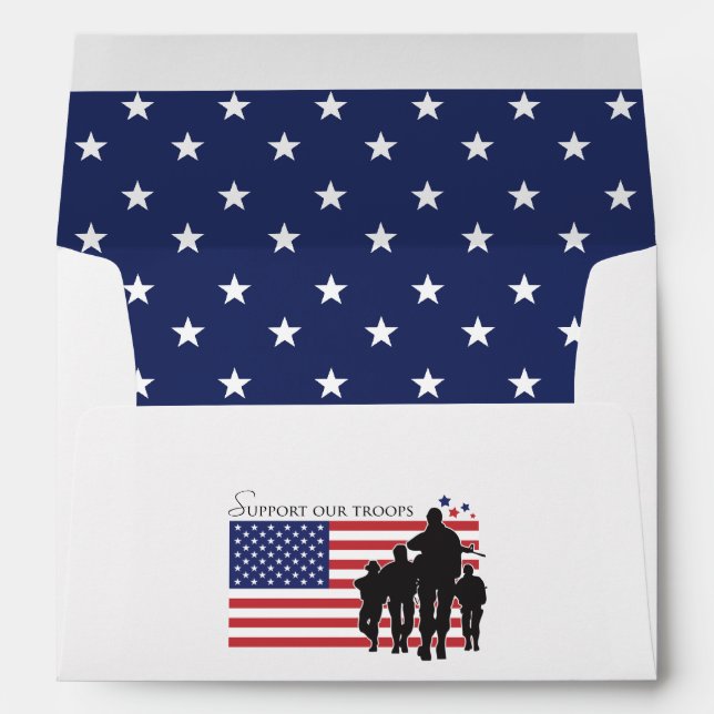 USA Flag - Support Our Troops Envelope (Back (Bottom))