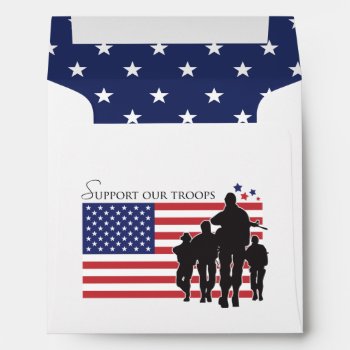 Usa Flag - Support Our Troops Envelope by militaryloveshop at Zazzle