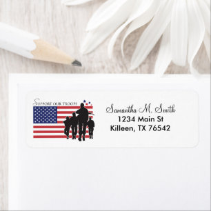 USA Flag - Support Our Troops Label