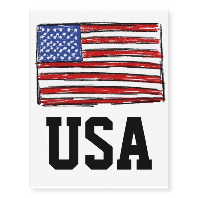 USA Flag Temporary Tattoos (Front)
