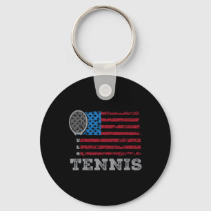 Usa Flag Tennis Mens Womens Us Tennis Lover Team S Keychain